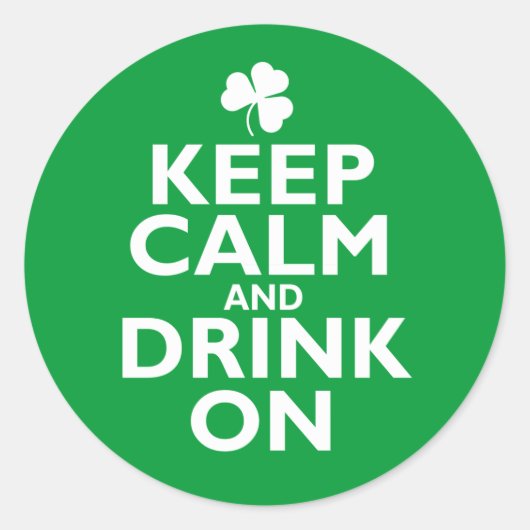 Houd kalm St. Patricks Day Humor Ronde Sticker (Voorkant)