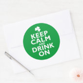 Houd kalm St. Patricks Day Humor Ronde Sticker (Envelop)