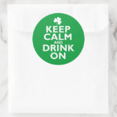 Houd kalm St. Patricks Day Humor Ronde Sticker (Tas)