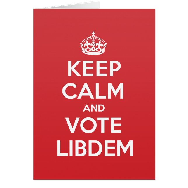 Houd kalm Stemming Libdem Greeting Note Card (Voorkant)