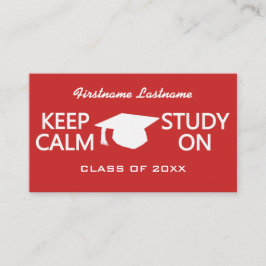Houd kalm & Studie op douanekaarten voor studenten Contactkaartje