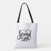 Houd kalm Tekst Kunst Liefde Kunst Inspirerend Har Tote Bag (Achterkant)