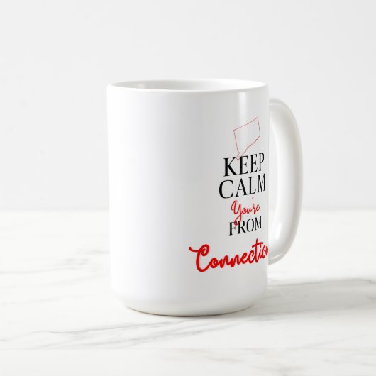 Houd kalm u van Connecticut bent Koffiemok (Voorkant rechts)