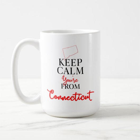 Houd kalm u van Connecticut bent Koffiemok (Links)
