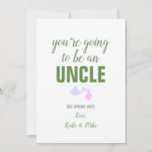 Houd Kalm u zijn een Oom Pregnancy Announcement Aankondiging (Achterkant)