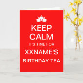 HOUD KALM VERJAARDAG TEA-kaart Kaart (Gele Bloem)