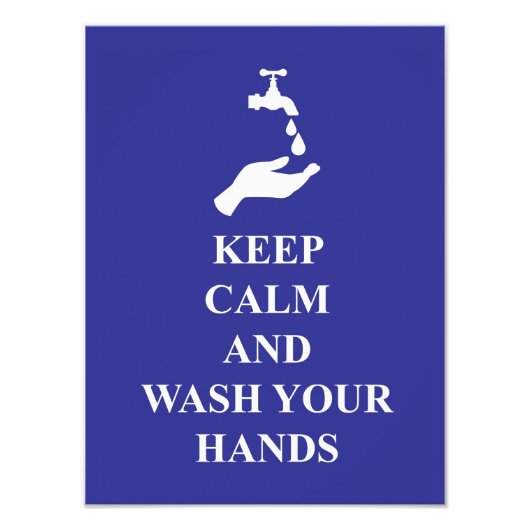 Houd kalm Was Handen 65 Foto Afdruk (Voorkant)