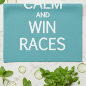 Houd Kalm & win van de de douanekleur van Rassen Theedoek (Gevouwen)