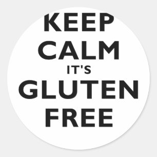 Houd kalm zijn glutenvrij ronde sticker