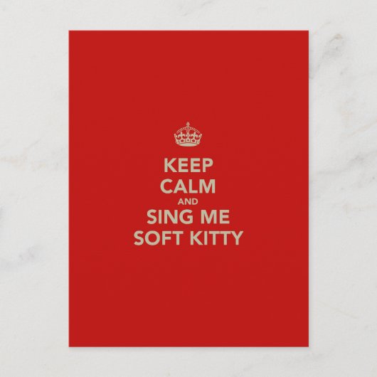 Houd Kalm & zing me Zacht Kat Briefkaart (Voorkant)