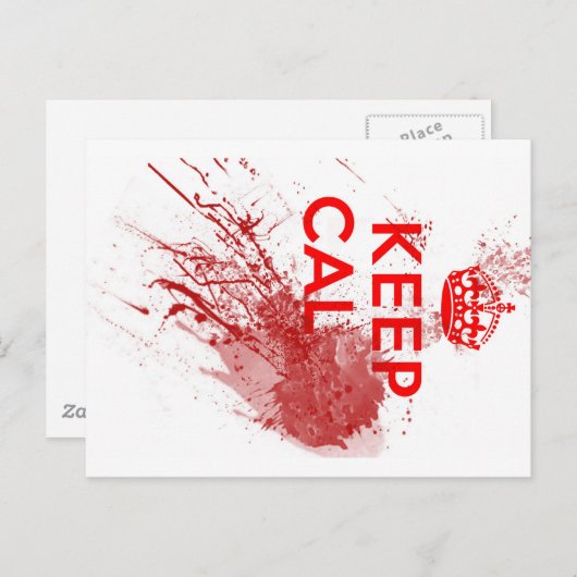 Houd Kalme Bloedige Zombie Briefkaart (Voorkant / Achterkant)