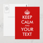 Houd kalme briefkaartsjabloon | Personaliseerbare Briefkaart (Voorkant / Achterkant)