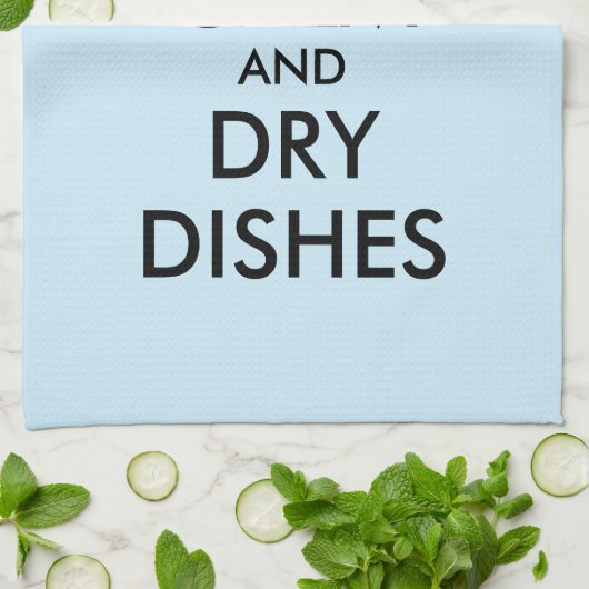 Houd kalme en droge gerechten grappige keukenhandd theedoek (Gevouwen)