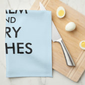 Houd kalme en droge gerechten grappige keukenhandd theedoek (Quarter Fold)