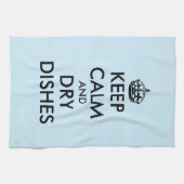 Houd kalme en droge gerechten grappige keukenhandd theedoek (Horizontaal)