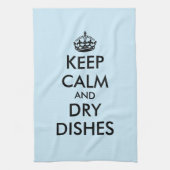 Houd kalme en droge gerechten grappige keukenhandd theedoek (Verticaal)