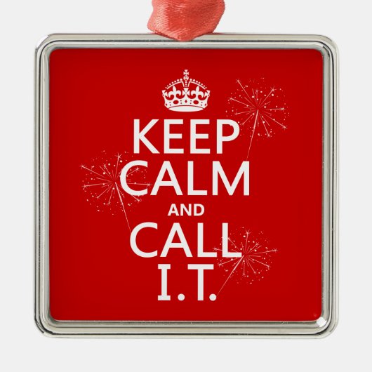 Houd Kalme en IT van de Vraag (om het even welke Metalen Ornament (Voorkant)