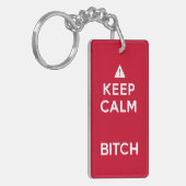 Houd Kalme Parodie Grappige Keychain (Voorkant Links)