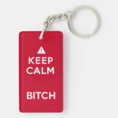 Houd Kalme Parodie Grappige Keychain (achterkant)
