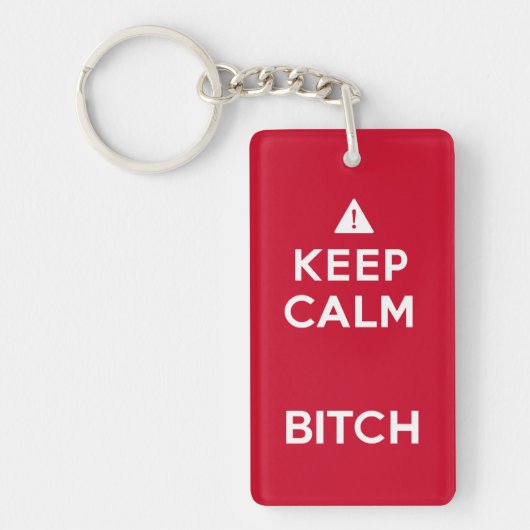 Houd Kalme Parodie Grappige Keychain (Voorkant)