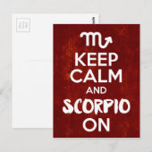 Houd kalme Schorpioen op verjaardag astrologie Briefkaart (Voorkant / Achterkant)