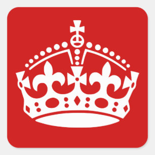 Houd kalme stickers met kroonpictogram