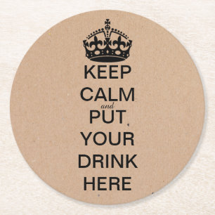 Houd kalme zwarte kroonpapier Onderzetters