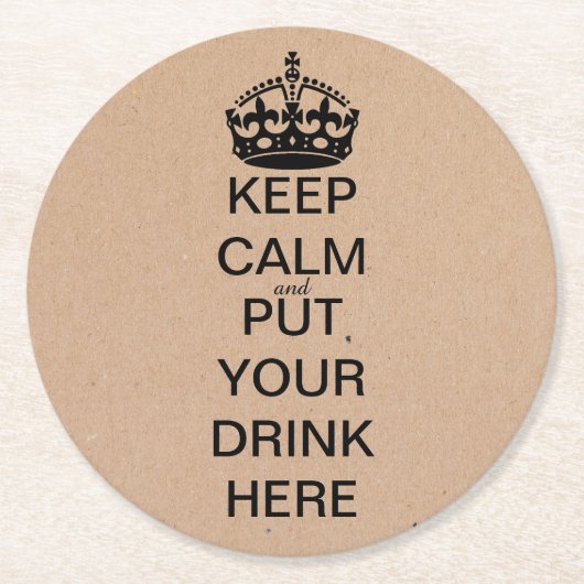 Houd kalme zwarte kroonpapier Onderzetters (Voorkant)