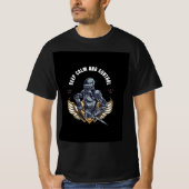 Houd kalmte en controle ridder t-shirt (Voorkant)