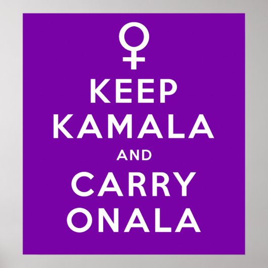 Houd Kamala en Carry Onala Paarse achtergrond Poster (Voorkant)