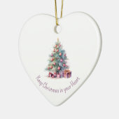 Houd Kerstmis in je hart bewerkbare tekst hart Keramisch Ornament (Links)