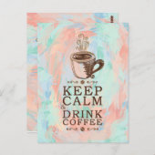 Houd Koffie van de Drink Calm - Abstracte Achtergr Briefkaart (Voorkant / Achterkant)