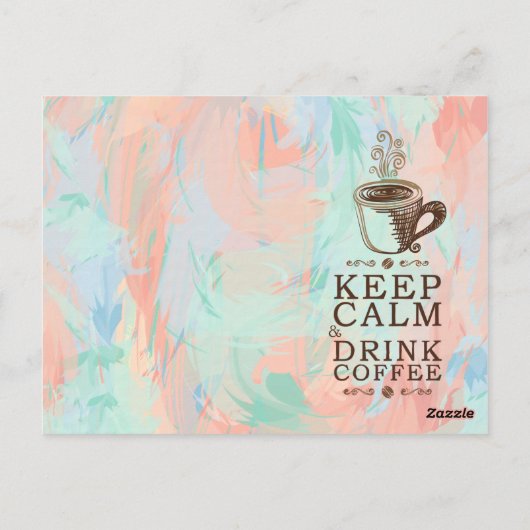 Houd Koffie van de Drink Calm - Abstracte Achtergr Briefkaart (Achterkant)