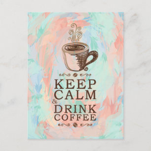 Houd Koffie van de Drink Calm - Abstracte Achtergr Briefkaart