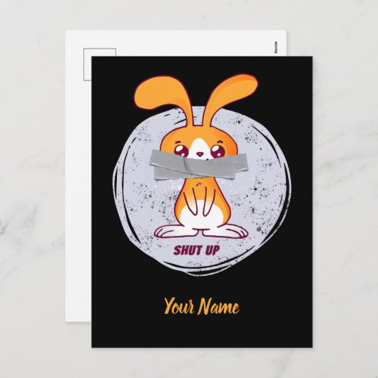 Houd konijn Funny Sarcastic Comic Design dicht Feestdagenkaart (Voorkant / Achterkant)