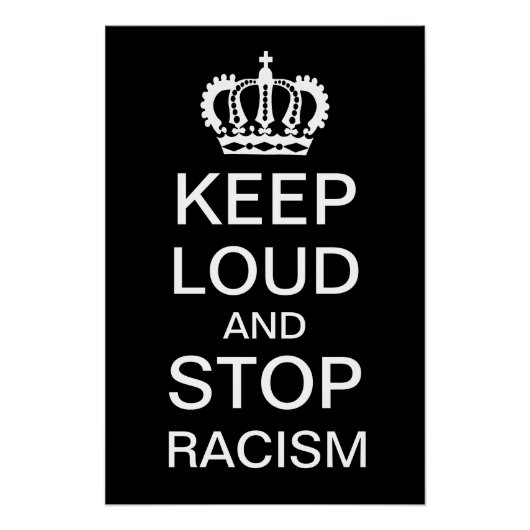 Houd luid en stop met racisme perfect poster (Voorkant)