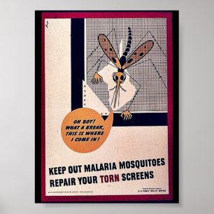 Houd Malaria-muggen uit en herhaal uw scherm van d Poster