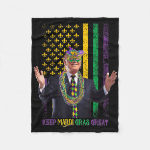 Houd Mardi Gras geweldig grappig Trump Mardi Gras Fleece Deken