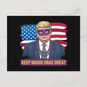 Houd Mardi Gras geweldig leuk Trump Mardi Gras 202 Briefkaart