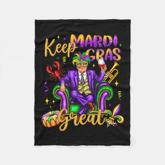 Houd Mardi Gras geweldige carnaval outfit Grappig Fleece Deken (Voorkant)