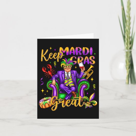 Houd Mardi Gras geweldige carnaval outfit Grappig  Kaart (Voorkant)