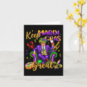 Houd Mardi Gras geweldige carnaval outfit Grappig  Kaart (Gele Bloem)