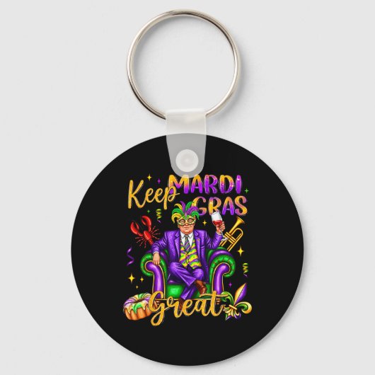 Houd Mardi Gras geweldige carnaval outfit Grappig Sleutelhanger (Voorkant)
