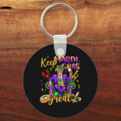 Houd Mardi Gras geweldige carnaval outfit Grappig Sleutelhanger (Voorkant)