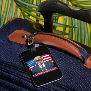 Houd Mardi Gras Grote Grappige Trump Mardi Gras 20 Bagagelabel