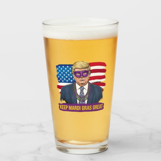 Houd Mardi Gras Grote Grappige Trump Mardi Gras 20 Glas (Voorkant gevuld)