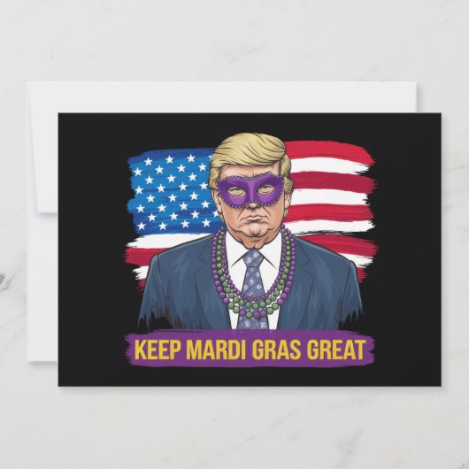 Houd Mardi Gras Grote Grappige Trump Mardi Gras 20 Kaart (Voorkant)