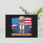 Houd Mardi Gras Grote Grappige Trump Mardi Gras 20 Kaart (Staand voorkant)