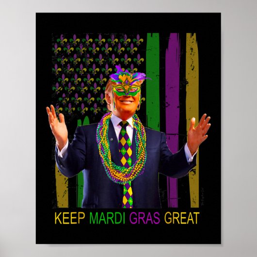Houd Mardi Gras Grote Grappige Trump Mardi Gras 20 Poster (Voorkant)