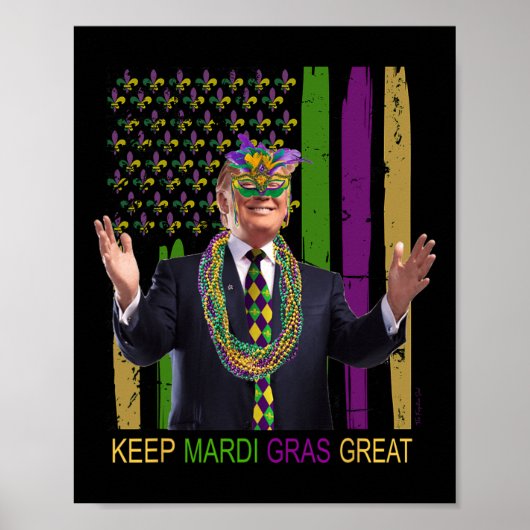 Houd Mardi Gras Grote Grappige Trump Mardi Gras 20 Poster (Voorkant)